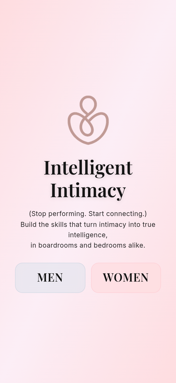 Intelligent Intimacy Website mobile view