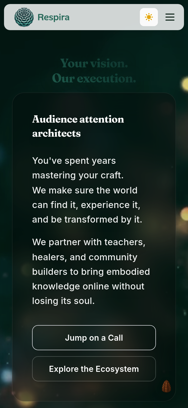 Respira.cafe Website mobile view