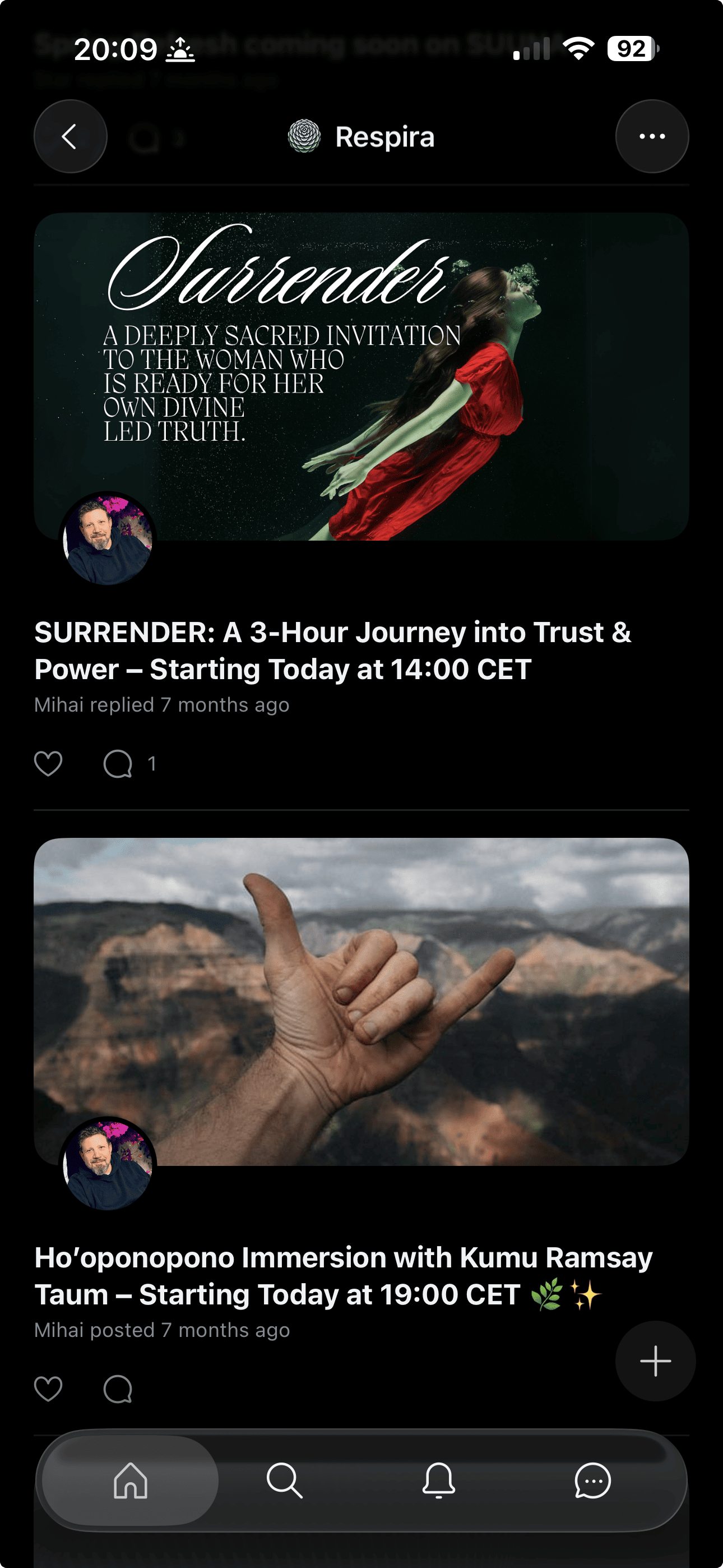 SUUNA.org Platform mobile view